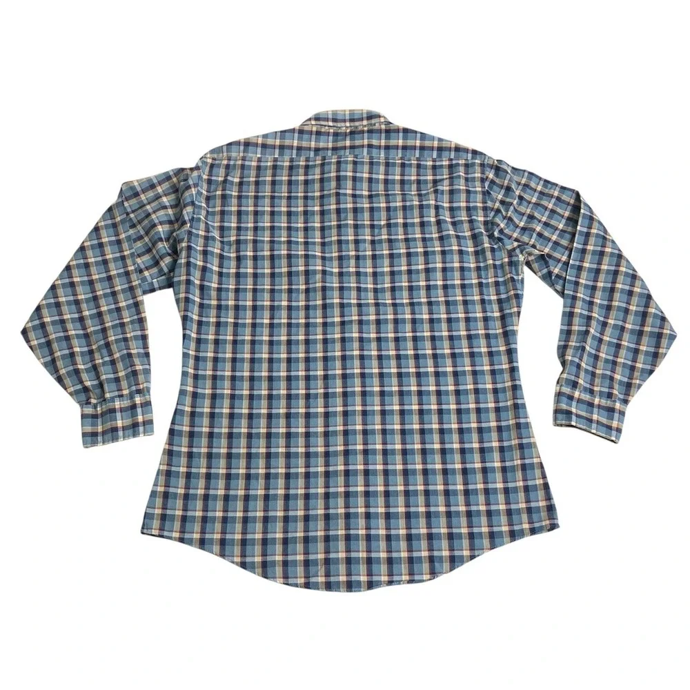 Vintage 80s‎ 90s Levi's Shirt Mens M Plaid Flap Pocket Button Western Rockabilly